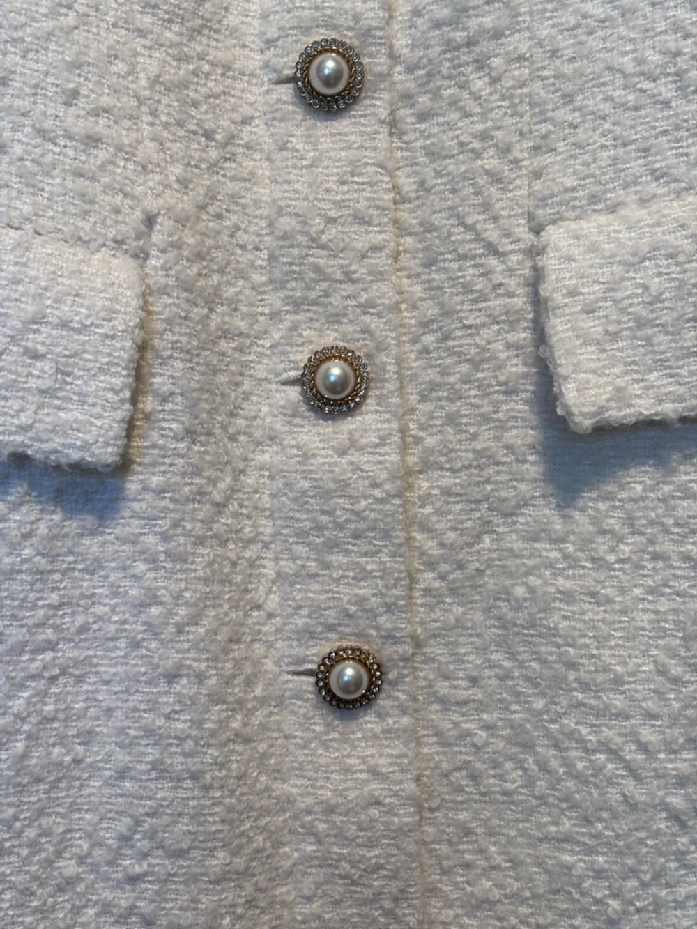 Lovers + Friends Ivory Bouclé Mini Dress with Button Front - Picture 6 of 11